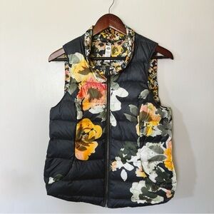 Anthropologie Floral Down Vest